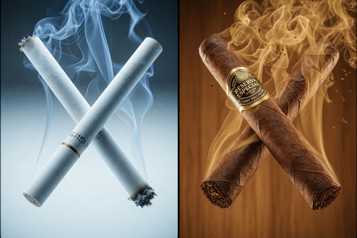 一支环径 50 的多米尼加 Robusto：同一团火，两种完全不同的工作点。